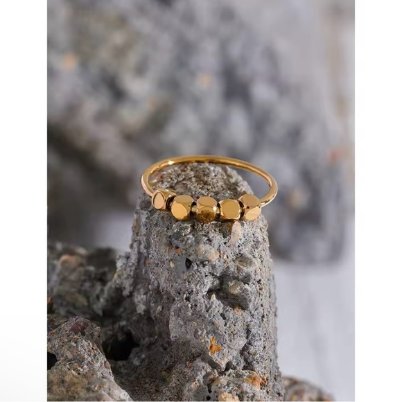 18K Gold Plated Beaded Delicate Ring size 7, 8 - Picture 4 of 7